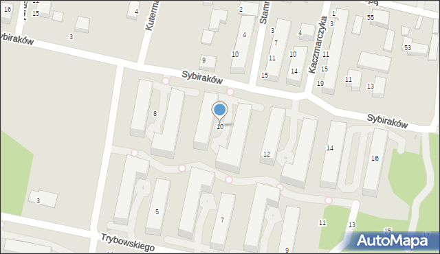 Bydgoszcz, Sybiraków, 10, mapa Bydgoszczy