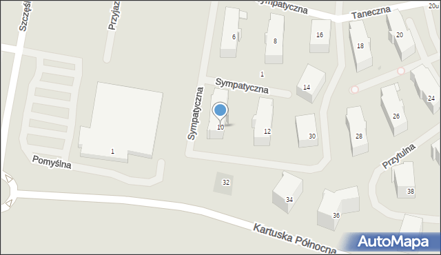 Gdańsk, Sympatyczna, 10, mapa Gdańska