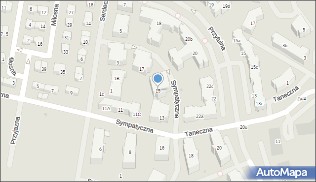 Gdańsk, Sympatyczna, 15, mapa Gdańska