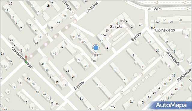 Gdańsk, Sychty Bernarda, ks. dr., 18A, mapa Gdańska