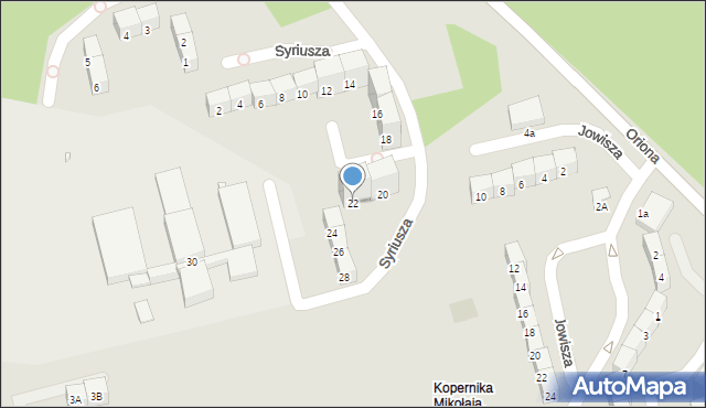 Gliwice, Syriusza, 22, mapa Gliwic
