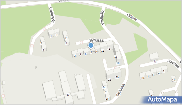 Gliwice, Syriusza, 8, mapa Gliwic