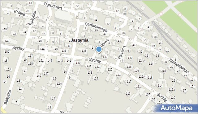 Jastarnia, Sychty Bernarda, ks. dr., 134, mapa Jastarnia