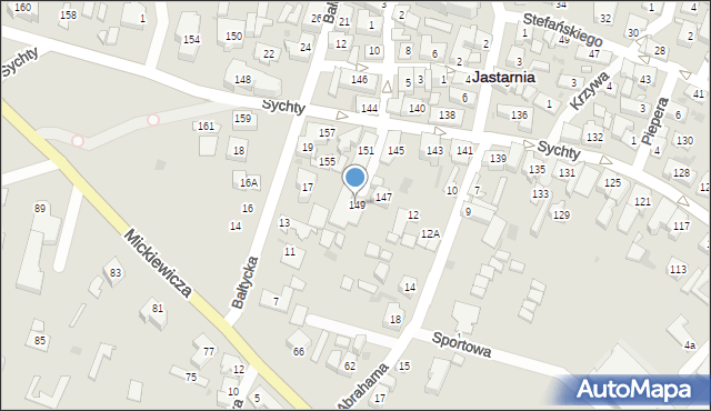 Jastarnia, Sychty Bernarda, ks. dr., 149, mapa Jastarnia