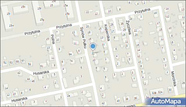 Kędzierzyn-Koźle, Synów Pułku, 12, mapa Kędzierzyna-Koźle