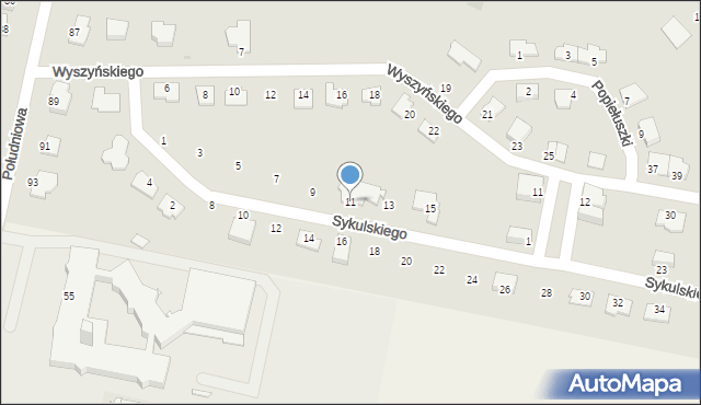 Końskie, Sykulskiego Kazimierza, ks., 11, mapa Końskie