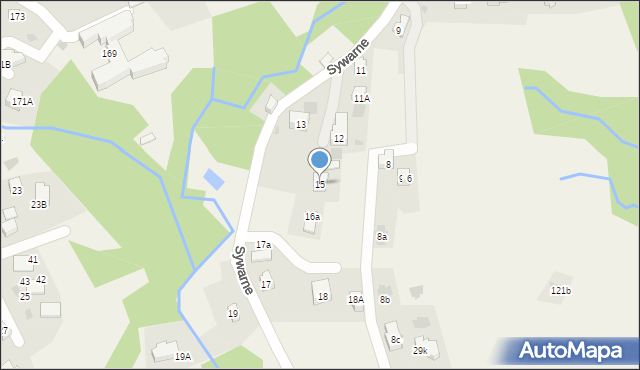 Kościelisko, Sywarne, 15, mapa Kościelisko