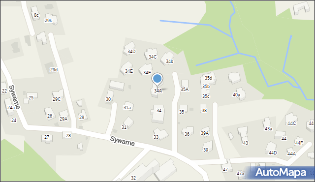 Kościelisko, Sywarne, 34A, mapa Kościelisko