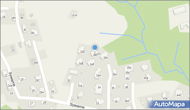 Kościelisko, Sywarne, 34C, mapa Kościelisko