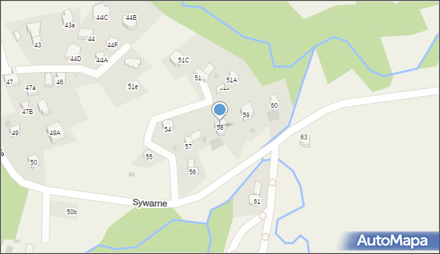 Kościelisko, Sywarne, 58, mapa Kościelisko