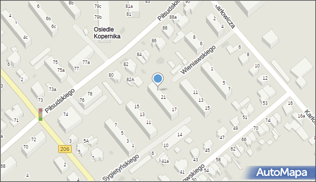 Koszalin, Sygietyńskiego Tadeusza, 23, mapa Koszalina