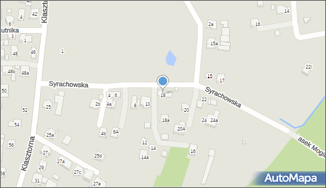 Kraków, Syrachowska, 18, mapa Krakowa