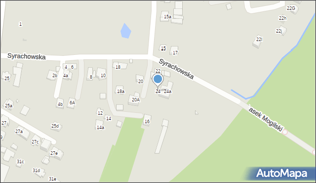 Kraków, Syrachowska, 24, mapa Krakowa