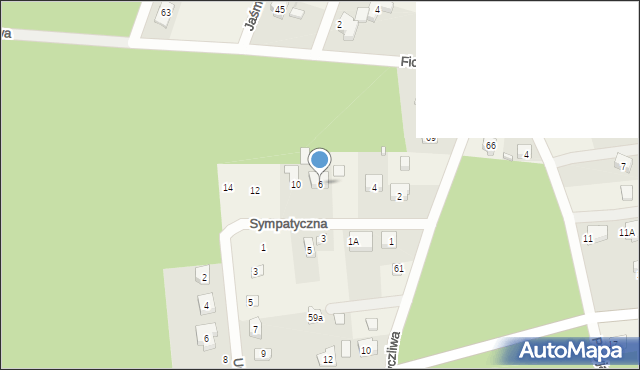 Krzywiec, Sympatyczna, 6, mapa Krzywiec