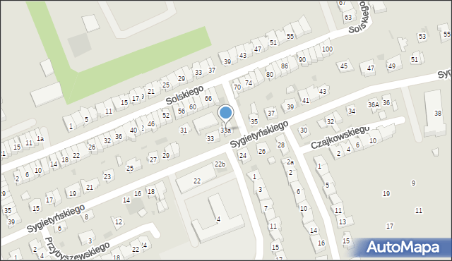 Leszno, Sygietyńskiego Tadeusza, 33a, mapa Leszno