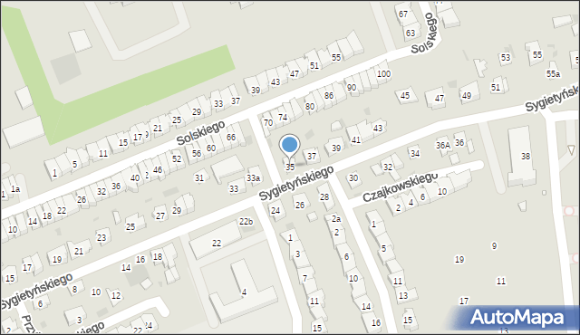 Leszno, Sygietyńskiego Tadeusza, 35, mapa Leszno