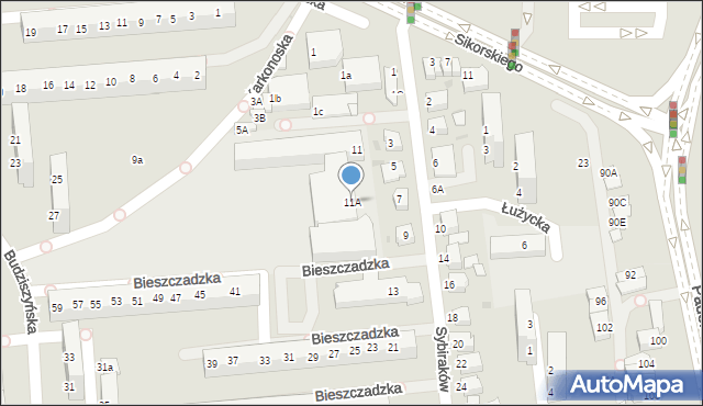 Lubin, Sybiraków, 11A, mapa Lubin