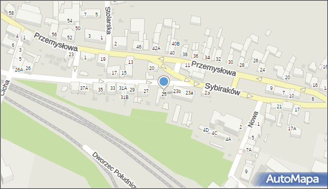 Lubsko, Sybiraków, 25, mapa Lubsko