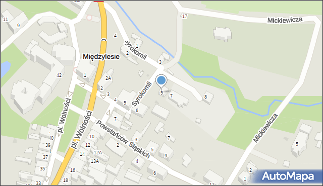 Międzylesie, Syrokomli Władysława, 5, mapa Międzylesie