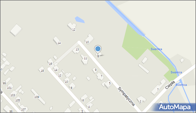 Opole, Sympatyczna, 8, mapa Opola