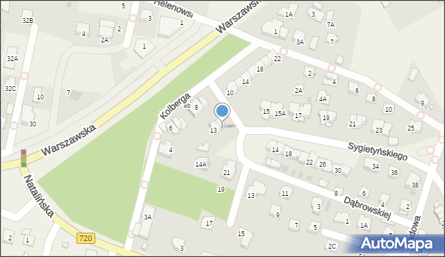 Otrębusy, Sygietyńskiego Tadeusza, 13A, mapa Otrębusy