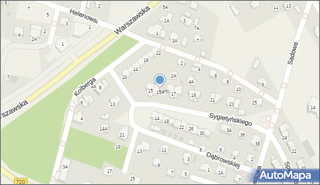 Otrębusy, Sygietyńskiego Tadeusza, 15A, mapa Otrębusy