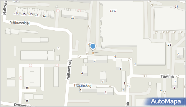 Piotrków Trybunalski, Sygietyńskiego Tadeusza, 8, mapa Piotrków Trybunalski