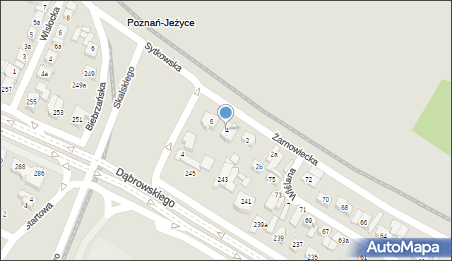 Poznań, Sytkowska, 4, mapa Poznania