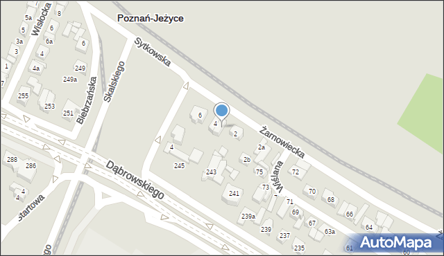 Poznań, Sytkowska, 4a, mapa Poznania