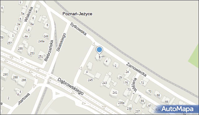 Poznań, Sytkowska, 6, mapa Poznania