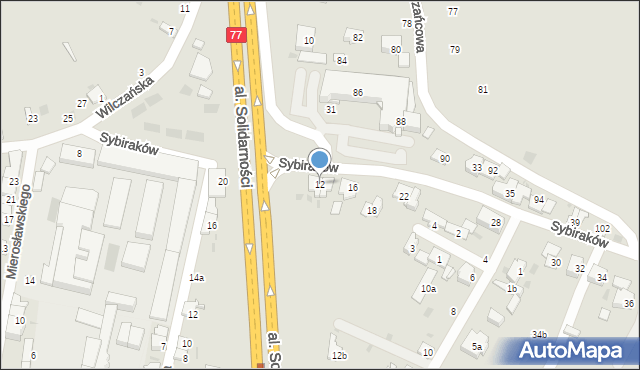 Przemyśl, Sybiraków, 12, mapa Przemyśla