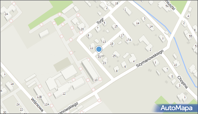 Pszczyna, Sygietyńskiego Tadeusza, 21, mapa Pszczyny