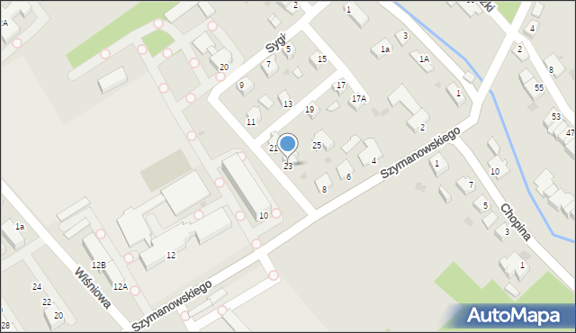 Pszczyna, Sygietyńskiego Tadeusza, 23, mapa Pszczyny