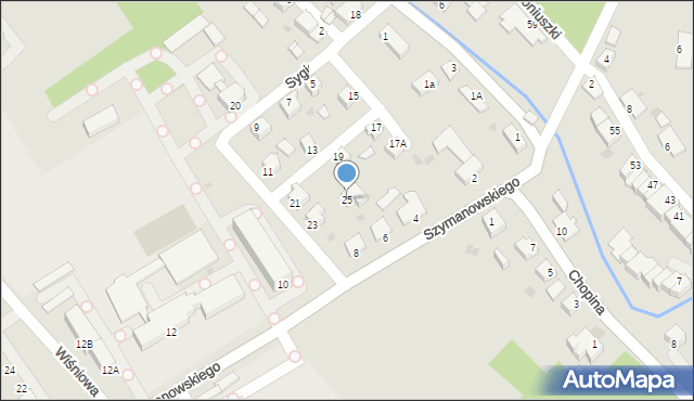 Pszczyna, Sygietyńskiego Tadeusza, 25, mapa Pszczyny