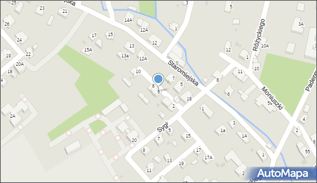 Pszczyna, Sygietyńskiego Tadeusza, 6, mapa Pszczyny