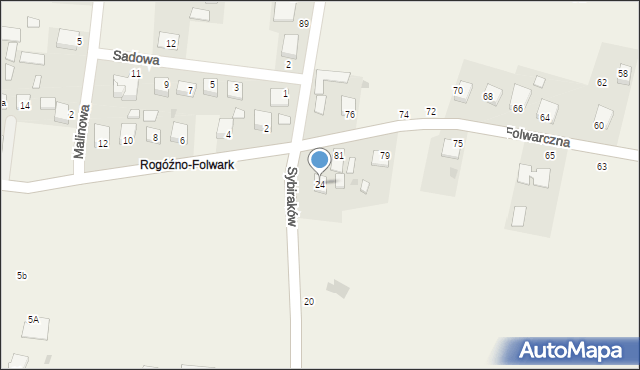 Rogóźno, Sybiraków, 24, mapa Rogóźno