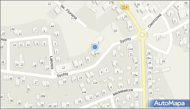 Sierakowice, Sychty Bernarda, ks. dr., 4, mapa Sierakowice