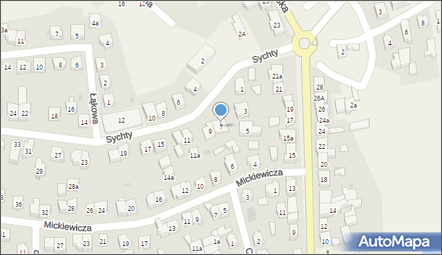 Sierakowice, Sychty Bernarda, ks. dr., 7, mapa Sierakowice