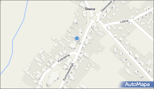Śliwice, Sychowskiego Stanisława, ks. dr., 12, mapa Śliwice