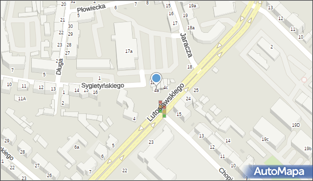 Słupsk, Sygietyńskiego Tadeusza, 4a, mapa Słupska
