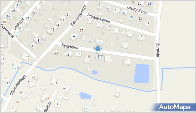 Sulechów, Syzyfowa, 8, mapa Sulechów