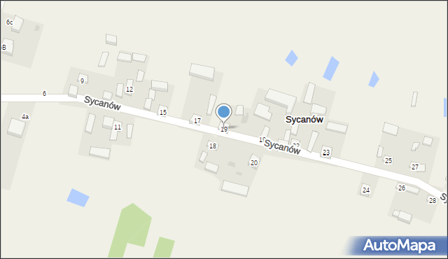 Sycanów, Sycanów, 19, mapa Sycanów