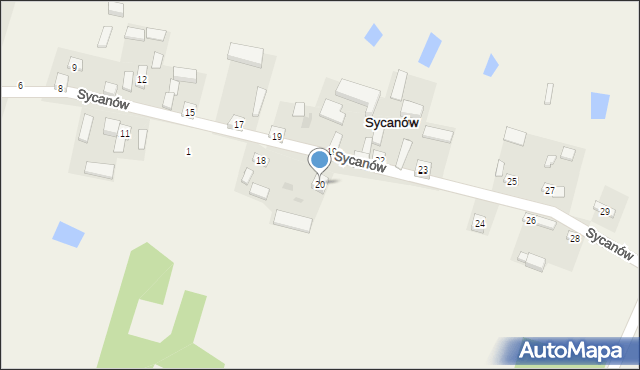 Sycanów, Sycanów, 20, mapa Sycanów