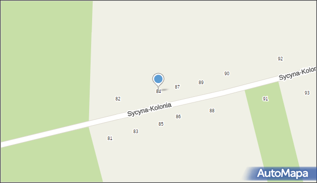 Sycyna-Kolonia, Sycyna-Kolonia, 84, mapa Sycyna-Kolonia