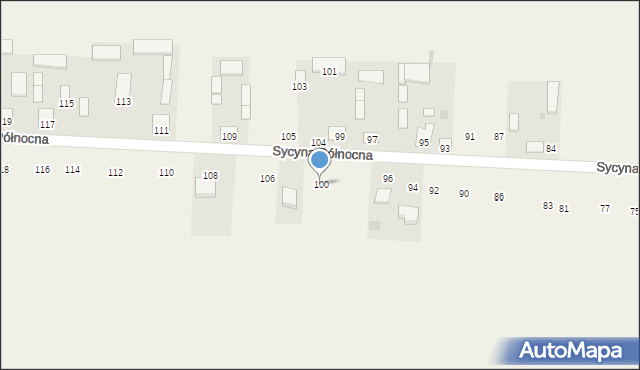 Sycyna Północna, Sycyna Północna, 100, mapa Sycyna Północna