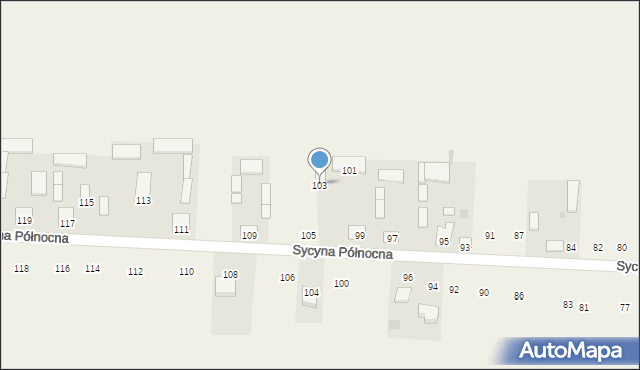 Sycyna Północna, Sycyna Północna, 103, mapa Sycyna Północna