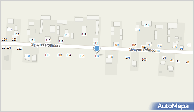 Sycyna Północna, Sycyna Północna, 110, mapa Sycyna Północna