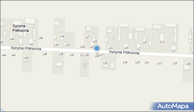 Sycyna Północna, Sycyna Północna, 122, mapa Sycyna Północna