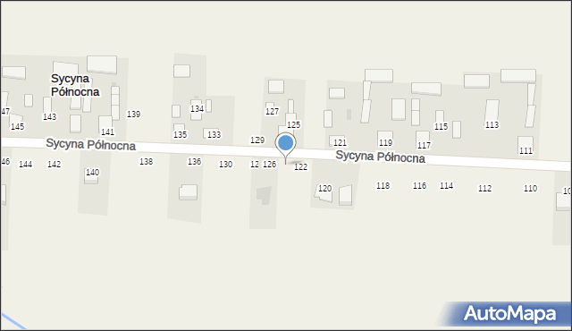 Sycyna Północna, Sycyna Północna, 124, mapa Sycyna Północna