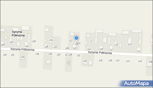 Sycyna Północna, Sycyna Północna, 125, mapa Sycyna Północna